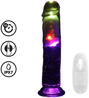 LED Vibrerende Rechte Penis - 8 / 20 cm - Transparant