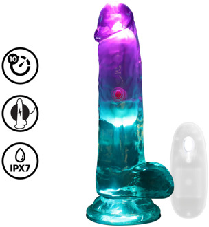 LED Vibrerende Rechte Penis met Ballen - 6 / 15 cm - Transparant