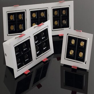 Led Vierkante Inbouwspot 8w16w24w Enkele Kop Dubbele Hoofd Drie Hoofd Plafond Downlight AC110V/120V/130V/220V/230V/240V warm licht 3000k / single hoofd 8w