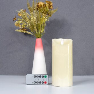 Led Vlamloze Kaars Lichten Afstandsbediening Flickering Thee Kaarsen Batterij Aangedreven Voor Thuis Birthday Party Bruiloft Decoratie high 17.5cm