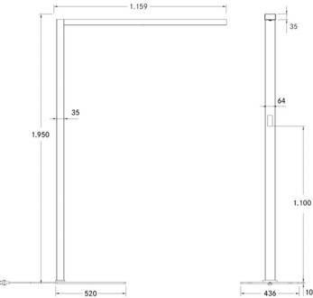 LED vloerlamp Bevon microprisma direct/indirect zilver