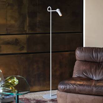 LED vloerlamp Bird, wit, 126 cm, metaal, dimbaar wit (RAL9010)