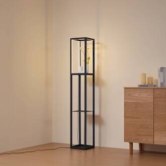 LED vloerlamp Birta, staand, plank, hoogte 155 cm zwart