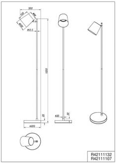 LED vloerlamp Blake, wit mat, metaal, dimbaar wit mat, metaalachtig