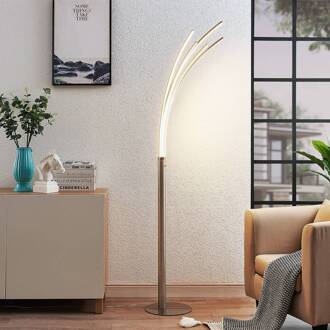 LED vloerlamp Boba met meerdere armen mat nikkel, wit
