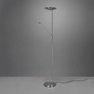 LED vloerlamp Brantford, leeslamp nikkel mat mat nikkel