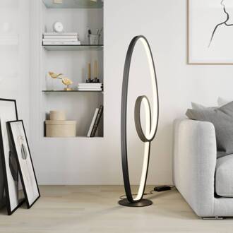 LED vloerlamp Bronwyn, 122cm, antraciet, aluminium antraciet, wit