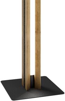 LED vloerlamp Chile S, eiken/graniet, hoogte 152 cm, dimbaar eiken naturel, grijs, zwart