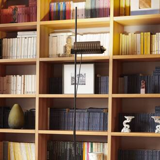 LED vloerlamp Colombo, brons/chroom, metaal brons, chroom