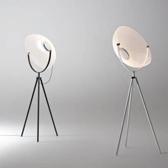 LED vloerlamp Demi Moon, wit, hoogte 196 cm