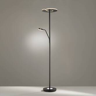 LED vloerlamp Dent, zwart, 180 cm, CCT, 2-lamps zwart mat