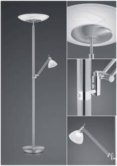 LED vloerlamp Findus, 2-lamps, nikkel mat nikkel