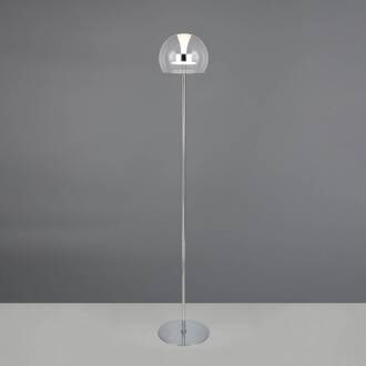 LED vloerlamp Flynt, hoogte 130 cm, chroomkleurig, metaal, CCT chroom, helder