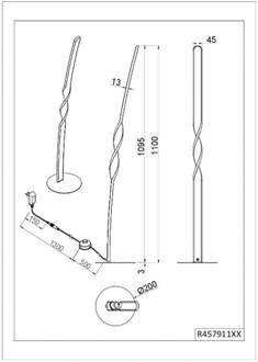 LED vloerlamp Ginko, wit mat, metaal, hoogte 110 cm