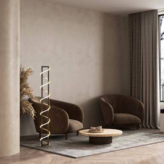 LED vloerlamp Gwen, zwart/goud, metaal, CCT, dimbaar zwart, goud, wit