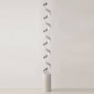 LED vloerlamp Helix, hoogte 152 cm, wit-zilver wit, zilver