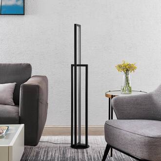 LED vloerlamp Hylda, 123 cm, zwart, aluminium zwart mat