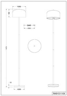 LED vloerlamp Jeff, wit, metaal, hoogte 147 cm wit mat