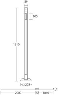 LED vloerlamp Karl K, hout, leeslampje, dimbaar geolied eiken, mat nikkel geborsteld