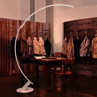 LED vloerlamp Kyudo, wit, hoogte 212 cm