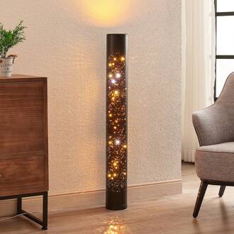 LED vloerlamp Lengla, zwart/goud, metaal, 104 cm zwart, goud