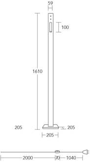 LED vloerlamp Leonora, hout, leeslampje, dimbaar geolied eiken, mat nikkel geborsteld