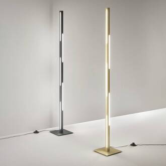 LED vloerlamp Ling, zwart, hoogte 165 cm, dimbaar, metaal