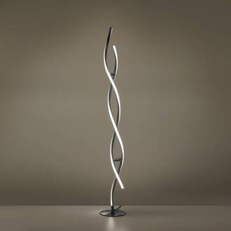 LED vloerlamp LOLAsmart Swing zilver, frosted opaal