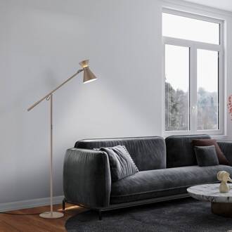 LED vloerlamp LUK, bruin, dimbaar, in hoogte verstelbaar lichtbruin