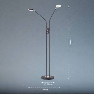LED vloerlamp Lunia, 2-lamps, zandzwart