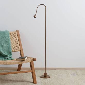 LED vloerlamp Mini, flexibele arm, antiek, 5.000K brons antiek mat