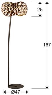 LED vloerlamp Narisa, roségoud/bruin donkerbruin, roségoud