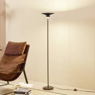 LED vloerlamp Norvind, zwart, metaal, 1-lamp zandzwart, goud