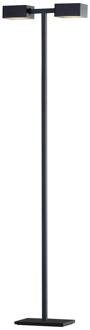LED vloerlamp Nosto van staal, kappen neigbaar zwart