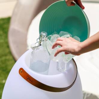 LED vloerlamp op accu Apolo, wit, PE, IP44