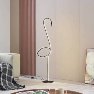 LED vloerlamp Pajaro, 130 cm, zwart, CCT, dimbaar zwart, wit