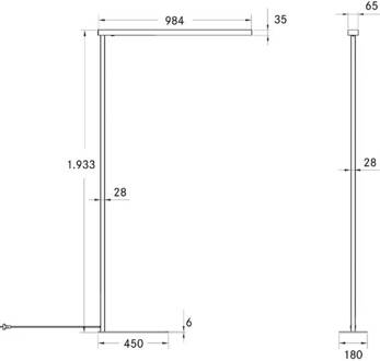 LED vloerlamp Peria met indirecte component zilver