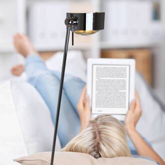 LED vloerlamp Puk Maxx Floor Mini, chroom