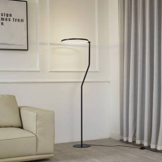 LED vloerlamp Rayon, zwart, metaal, hoogte 150,3 cm mat zwart, wit