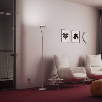 LED vloerlamp Rio, wit, dimbaar, 3.000 K, metaal