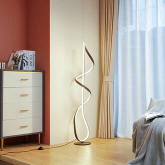 LED vloerlamp Rodado, zwart, 132 cm, aluminium zwart, transparant