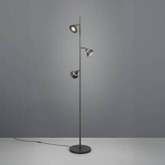 LED vloerlamp Romeo, hoogte 150 cm, zwart, metaal, 3-lamps.