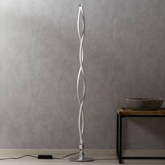 LED vloerlamp SAHARA met golvend design zilver, chroom, wit