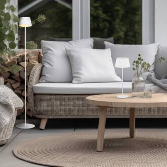 LED vloerlamp Suarez, wit, hoogte 123 cm, metaal wit mat