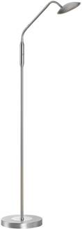 LED vloerlamp Tallri, nikkelkleurig, hoogte 135 cm, CCT kleur mat nikkel