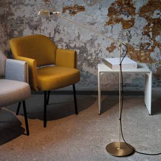 LED vloerlamp Tema, justeerbaar, goud goud gesatineerd