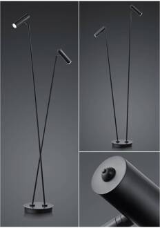 LED vloerlamp Tom, 2-lamps, zwart