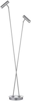 LED vloerlamp Tom Pro, mat nikkel, 2-lamps, CCT, dimmer
