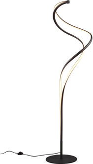 LED Vloerlamp - Trio Select Nala - 1 Lichtpunt van 46 Watt - Dimbaar - Aanpasbare Lichtkleur - Geheugenfunctie - Voetschakelaar - IP20 - Mat Zwart - Metaal Zeer Warm Wit;Warm wit;Natuurlijk wit