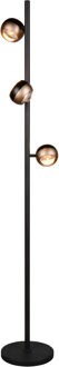 LED Vloerlamp - Trio Select Orbit - 3 Lichtpunten van 8 Watt - Touchdimmer - Aanpasbare Lichtkleur - Geheugenfunctie - Draaibaar - Mat Zwart - Metaal Zeer Warm Wit;Warm wit;Natuurlijk wit
